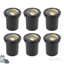 6 Faretti da incasso giardino completi di lampade