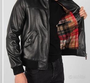 Giacca uomo blusotto pelle nera