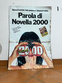 Manifesto pubblicitario in latta smaltata anni 80