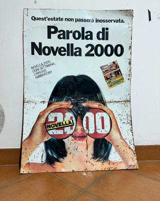 Manifesto pubblicitario in latta smaltata anni 80