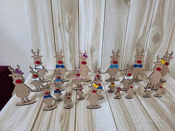 Stock 25 Renne Natalizie Legno