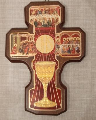 Crocifisso da parete in legno Prima Comunione 2003