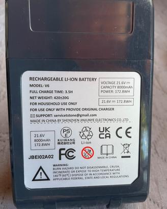 Batteria V6 per aspirapolvere