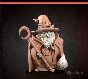 Tbaxi gatto mago miniatura D&D