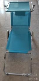 lettino con ruote + 2 sedie da spiaggia/