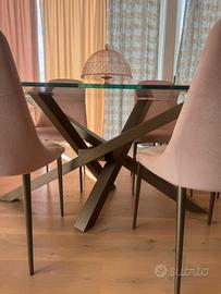 Tavolo in cristallo Riflessi modello Shangai