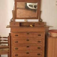 COMÒ ANTICO IN LEGNO MASSELLO CON SPECCHIERA