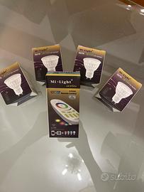 4 luci Gu 10 led spotlight + telecomando
