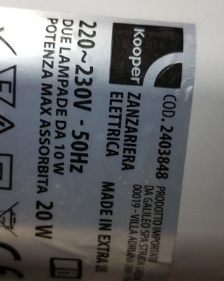 Lampada per zanzare