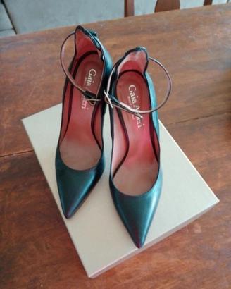 décolleté nero   in pelle tg 38 1/2 