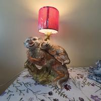 lampada ceramica scimmie 