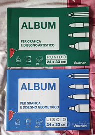 2 album da disegno 24x 33 liscio e ruvido