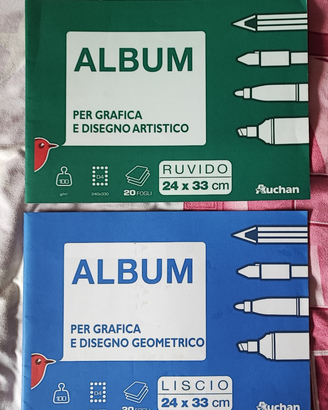 2 album da disegno 24x 33 liscio e ruvido