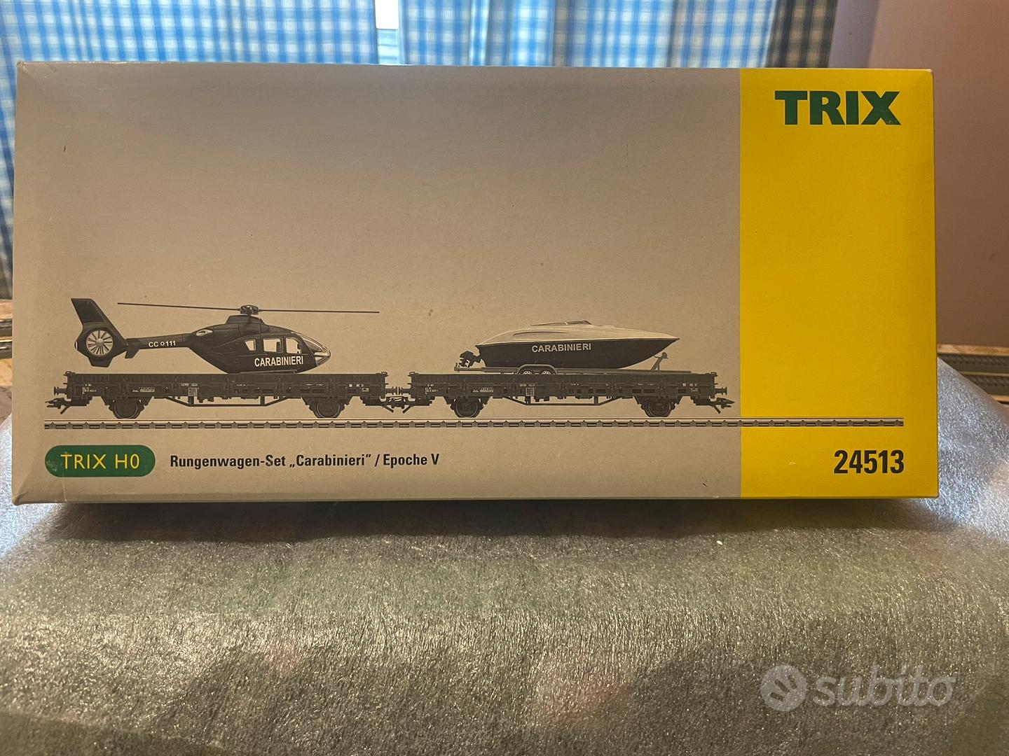 Trix 24513 H0 - Lot De 2 Wagons Carabinieri à Parois Basses