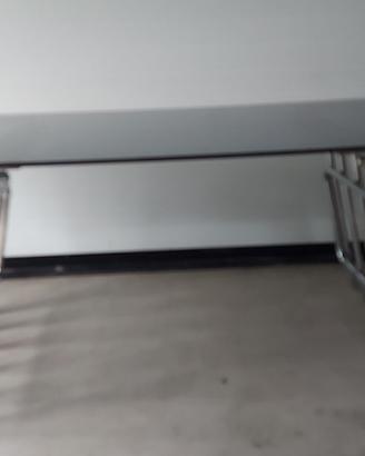 Tavolo acciaio e vetro vintage