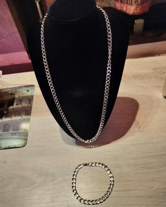 Collana cubana + bracciale