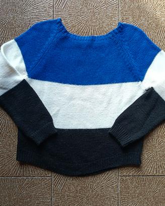 Pullover maglia donna maniche lunghe scollo tondo