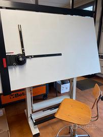 Tecnigrafo Zucur Tavolo Bieffe 100x170 e sgabello