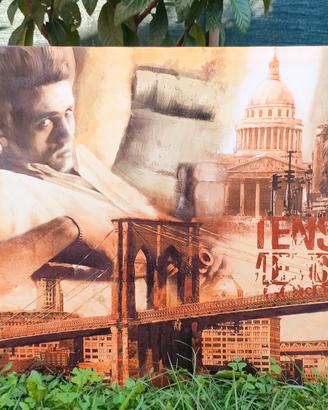 Quadro tela James Dean & New York 80x80 cm