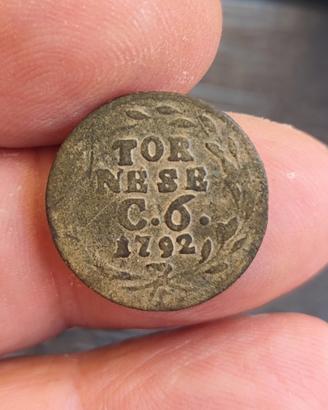 Moneta 6 Cavalli (Tornese)  1792 Ferdinando IV 