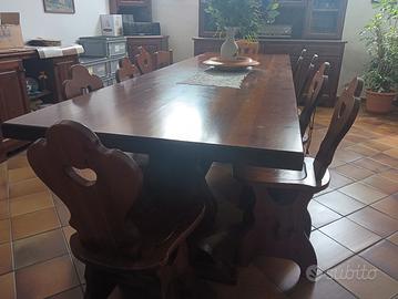 Tavolo fratino + 8 sedie da taverna