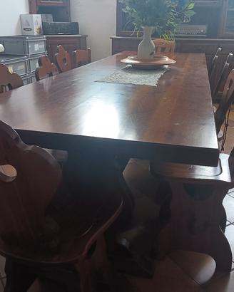 Tavolo fratino + 8 sedie da taverna