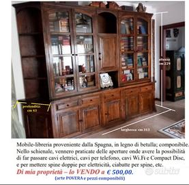 libreria in betulla spagnola