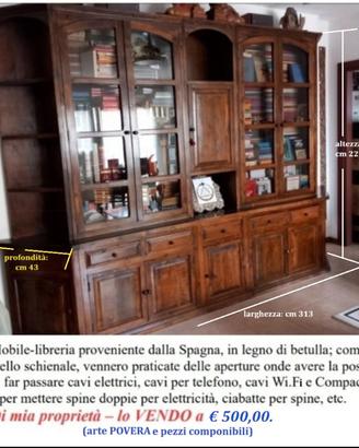 libreria in betulla spagnola