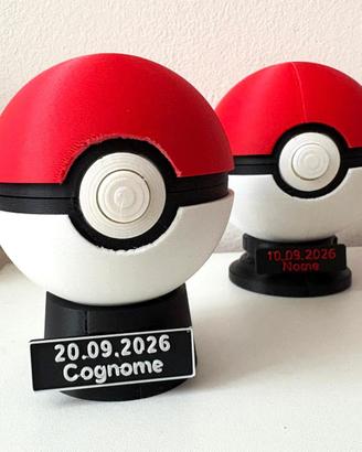 Pokeball Personalizzata con Nome e Data, Bombonier