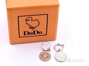 dodo orecchini moneta fortuna quadrifoglio cerchi
