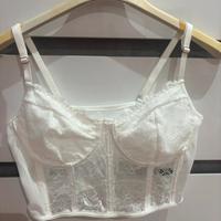 Top in pizzo bianco