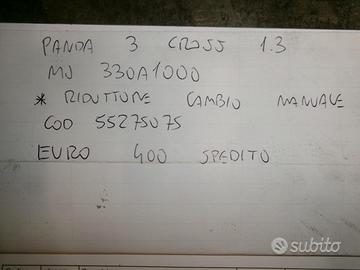 Riduttore cambio manuale panda 3 cross