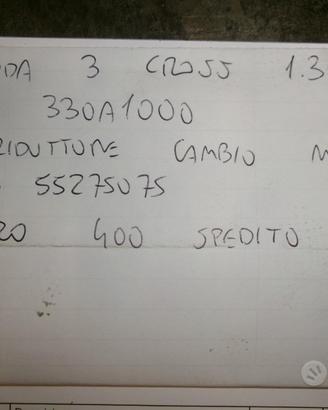 Riduttore cambio manuale panda 3 cross