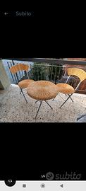 tavolo con sedie pieghevoli in RATTAM 