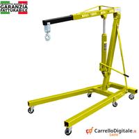 Gru idraulica Pieghevole 2T da officina. Giallo
