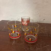 Set 3 Bicchieri Vintage Decorati