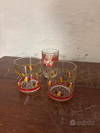 Set 3 Bicchieri Vintage Decorati