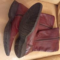 Stivali donna in cuoio con impunture