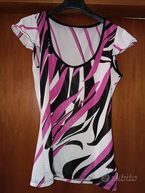 Top manica corta fantasia zebra