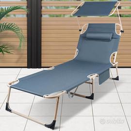 Lettino Sdraio Prendisole Pieghevole Spiaggia XL