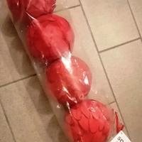 4 PALLE ROSSE NATALE IKEA materiale naturale -