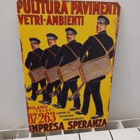 Pulitura Pavimenti Impresa Speranza targa allumini