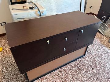Mobile tv in legno con cassetti