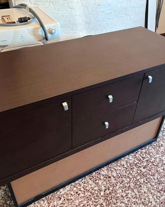Mobile tv in legno con cassetti
