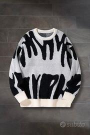 maglione oversize banco e nero 