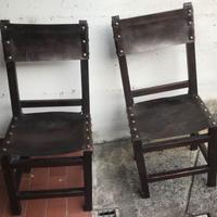 sedie legno e cuoio