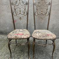 Coppia di sedie Chiavarine vintage anni 50 bronzo