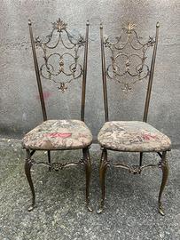 Coppia di sedie Chiavarine vintage anni 50 bronzo