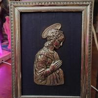 Madonna in argento con cornice in argento 