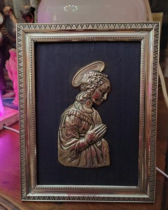 Madonna in argento con cornice in argento 